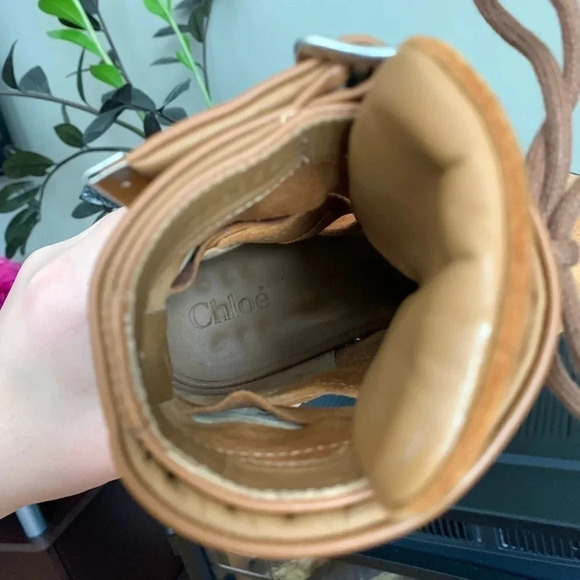 CHLOE Rylee Suede & leather ankle boots with buckles made in Italy size 37 US6.5 - Picture 11 of 12